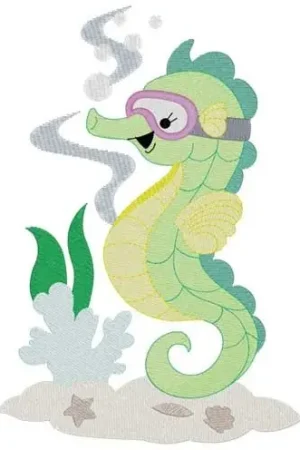 Kawaii Seahorse Embroidery Design Limited Edition