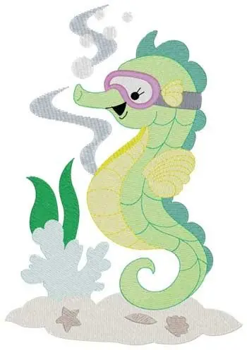 Kawaii Seahorse Embroidery Design Limited Edition