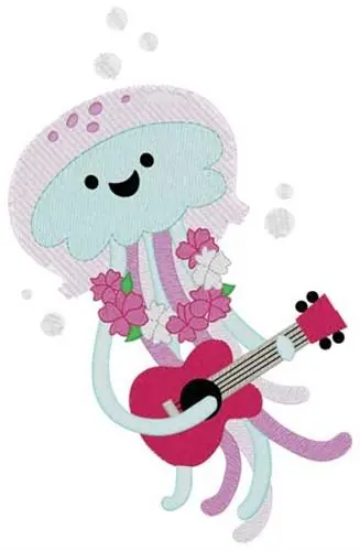 Grab Now Kawaii Jellyfish Embroidery Design
