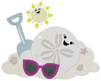 Kawaii Sand Dollar Embroidery Design Next Day Delivery