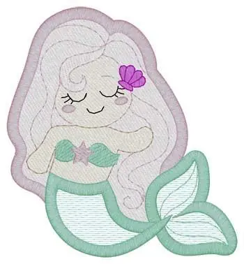 Fast Shipping Mermaid Mylar Embroidery Design