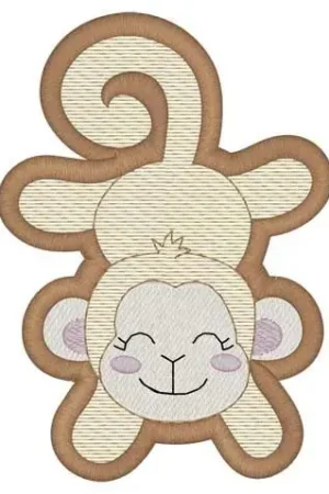 Monkey Mylar Embroidery Design Seasonal Sale
