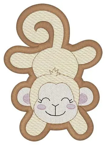 Monkey Mylar Embroidery Design Seasonal Sale