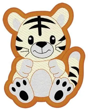 One Day Deal Tiger Mylar Embroidery Design
