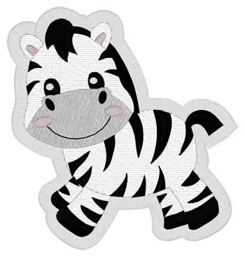 Zebra Mylar Embroidery Design Handmade