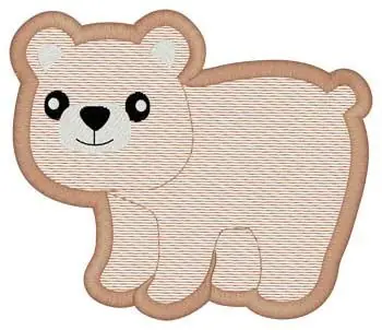 Bear Mylar Embroidery Design Handmade