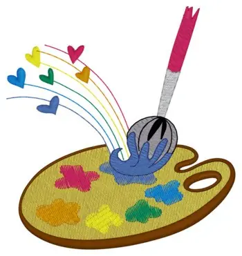 Paint Pallette Embroidery Design Place Order