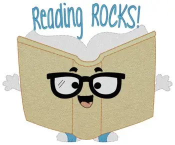 Reading Rocks Embroidery Design Buy Today