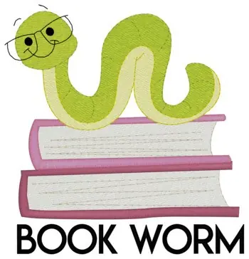 Discount Book Worm Embroidery Design
