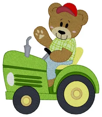 Farmer Bear Embroidery Design Today Only