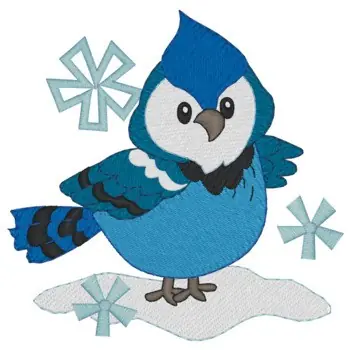 Winter Blue Jay Embroidery Design Instant Buy