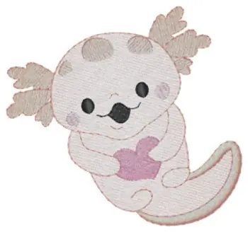 Fresh Stock Axolotl Embroidery Design