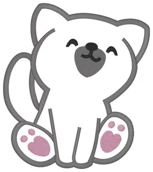 Get Yours Kitty Applique Embroidery Design