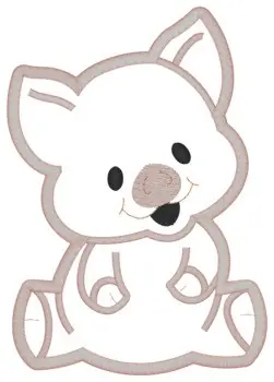 Pig Applique Embroidery Design Holiday Sale