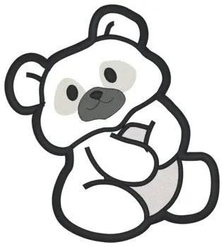 Markdown Panda Applique Embroidery Design