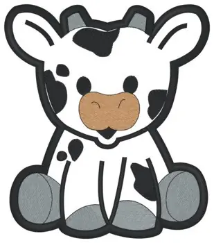 Cow Applique Embroidery Design Factory Price