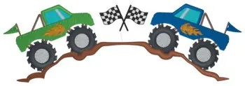 Handmade Monster Truck Name Drop Embroidery Design