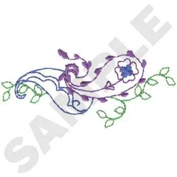 Paisley Accent Embroidery Design Genuine