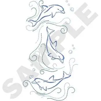 Premium Dolphins Embroidery Design
