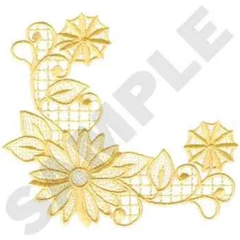Viral Daisy Scroll Embroidery Design