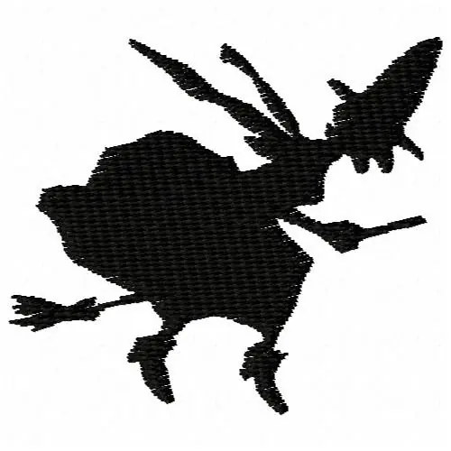 Popular Witch Silhouette Embroidery Design