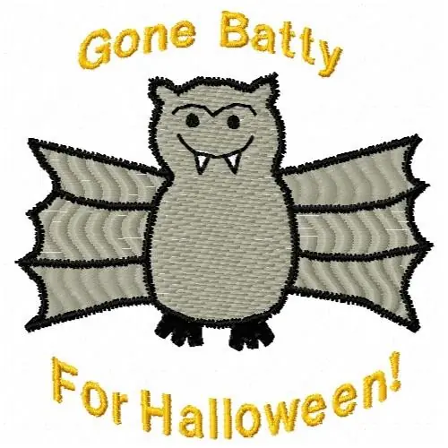 Gone Batty Embroidery Design Brand New