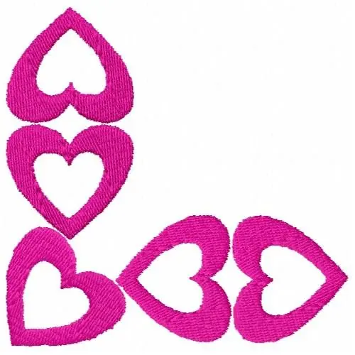 Heart Shapes Embroidery Design Fast Shipping
