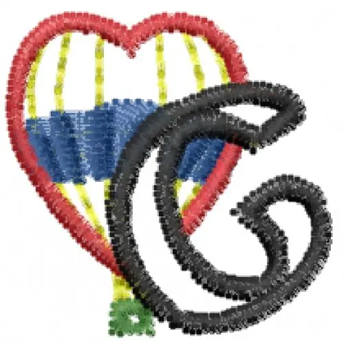 Mega Sale Valentine Heart Font G Embroidery Design