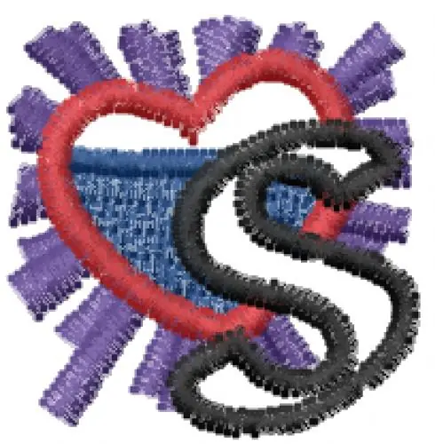 Valentine Heart Font S Embroidery Design Modern
