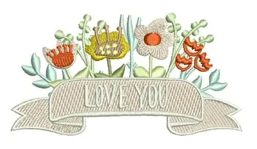 Love You Flowers Embroidery Design Shop Now