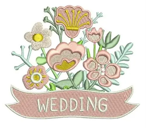 Free Delivery Wedding Flowers Embroidery Design