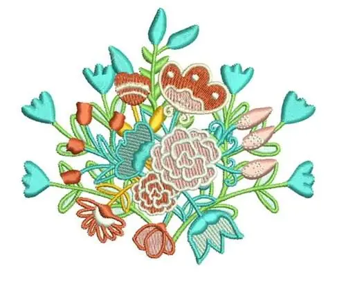 Price Cut Flower Bouquet Embroidery Design