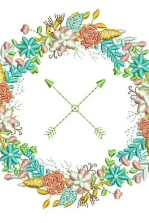 Arrow Wreath Embroidery Design Order Now