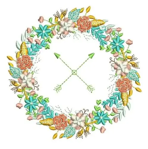 Arrow Wreath Embroidery Design Order Now