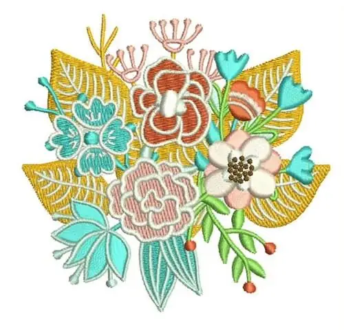 Money Back Guarantee Floral Bouquet Embroidery Design