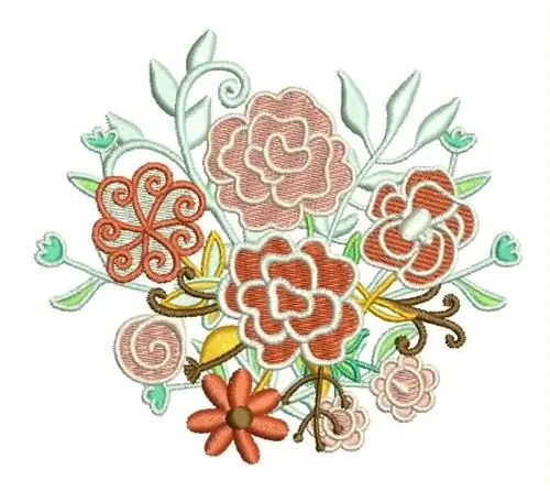 Reduced Price Floral Bouquet Embroidery Design