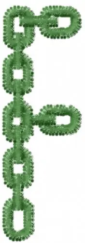 Viral Chain Font F Embroidery Design