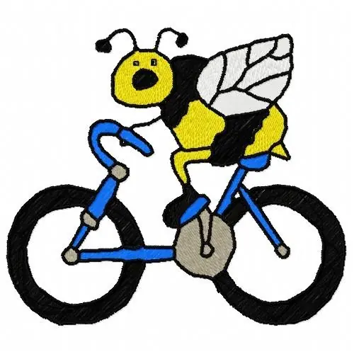 Brand New Bee Biker Embroidery Design