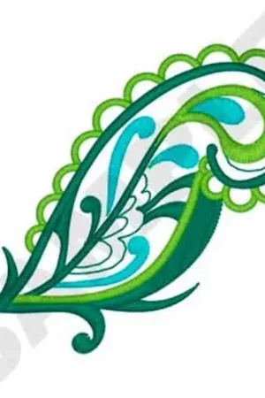 Same Day Shipping Paisley Feather Embroidery Design