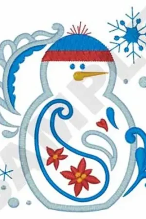 Direct From Manufacturer Paisley Snowman Embroidery Design