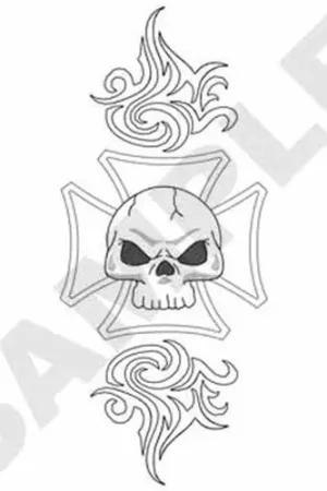 Iron Cross Outline Embroidery Design Exclusive
