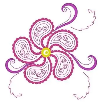 Paisley Flower Embroidery Design Discount