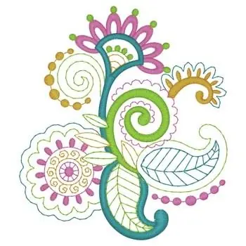 Paisley Flowers Embroidery Design Trusted Brand