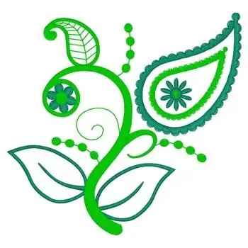 Worldwide Shipping Paisley Leaves Embroidery Design