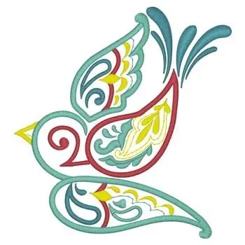 Holiday Sale Paisley Bird Embroidery Design