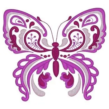 Free Delivery Paisley Butterfly Embroidery Design