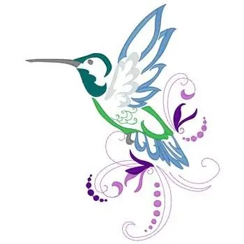 New Arrival Hummingbird Outline Embroidery Design