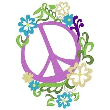 Viral Peace Sign Embroidery Design