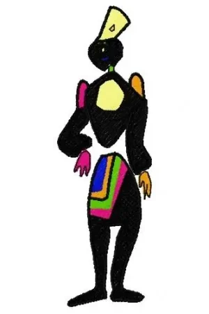 African Lady Embroidery Design Free Delivery