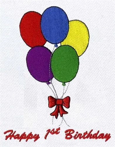 Limited Edition Birthday Balloons Embroidery Design